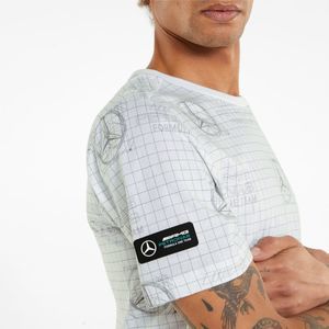 Puma Petronas Mercedes Benz Tee Shirt Formula One Racing White Silver Grey Small